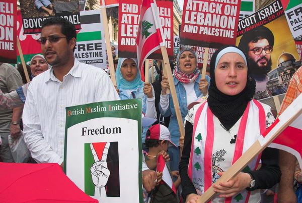stop israeli attacks on lebanon and palestine © 2006, peter marshall