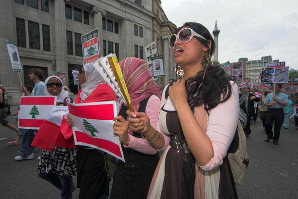 stop israeli attacks on lebanon and palestine © 2006, peter marshall