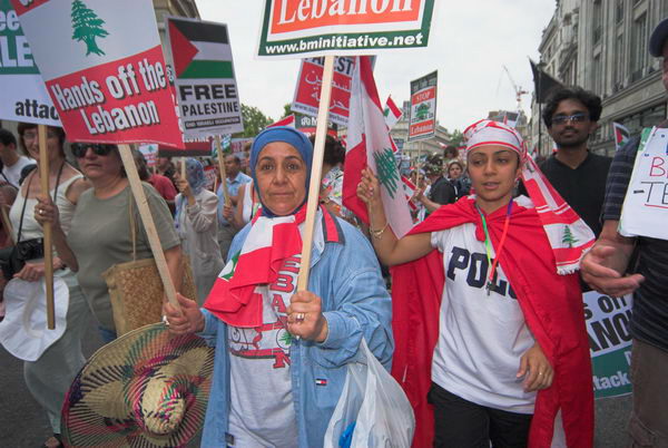 stop israeli attacks on lebanon and palestine © 2006, peter marshall