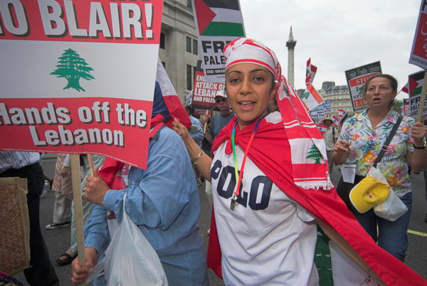stop israeli attacks on lebanon and palestine © 2006, peter marshall