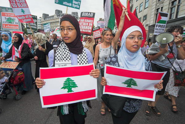 stop israeli attacks on lebanon and palestine © 2006, peter marshall